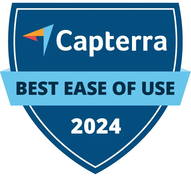 Capterra badge for most easy to use software of 2024