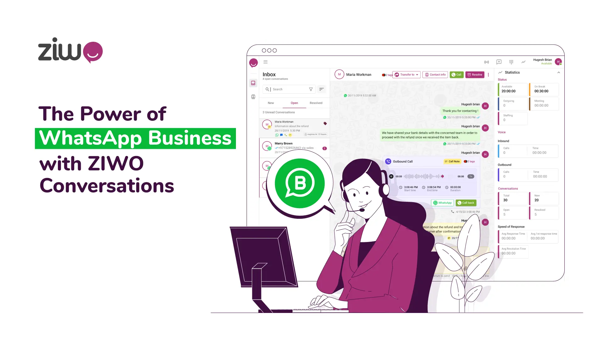 The power of whatsapp business with ziwo conversations