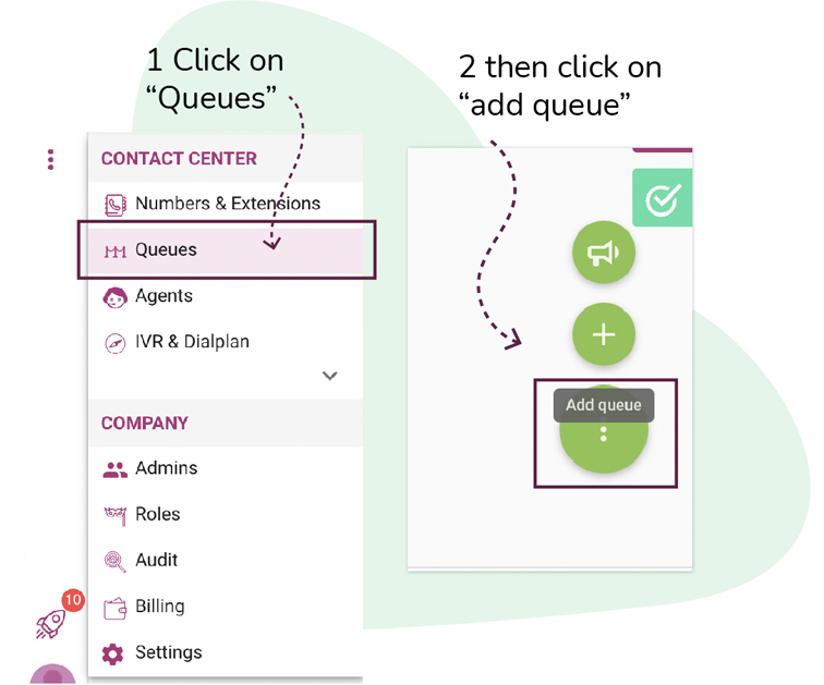 how to setup call queue