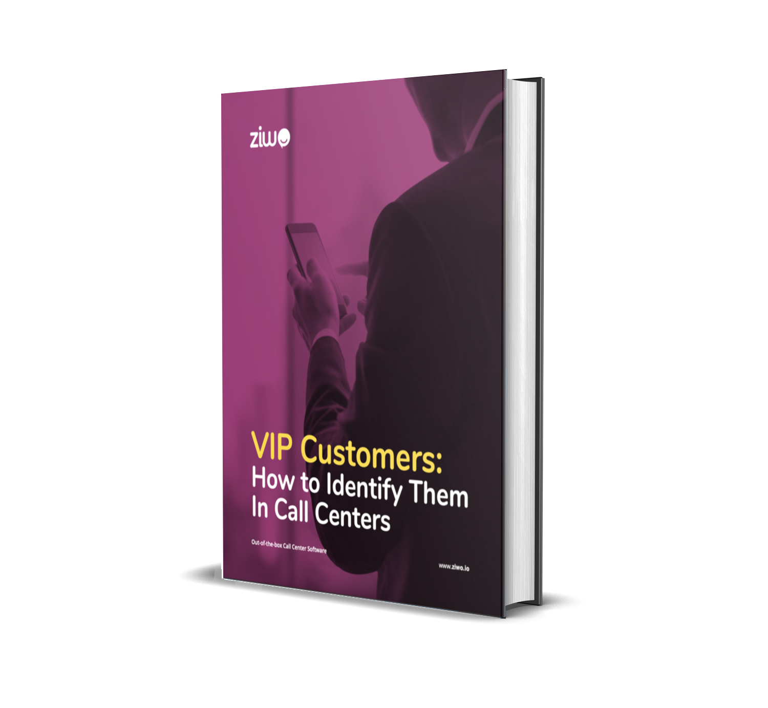 A book with a title "VIP Customers: How to Identify them in Call Centers"