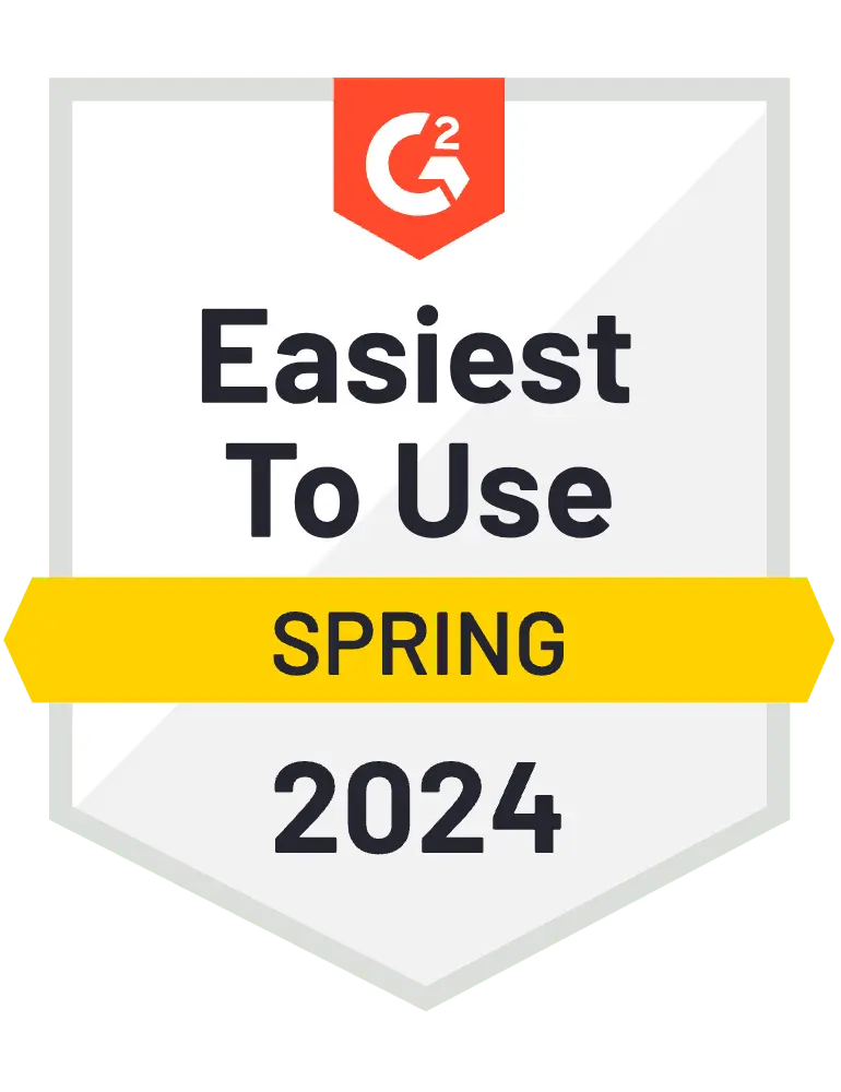 G2 badge for most easy to use software of 2024