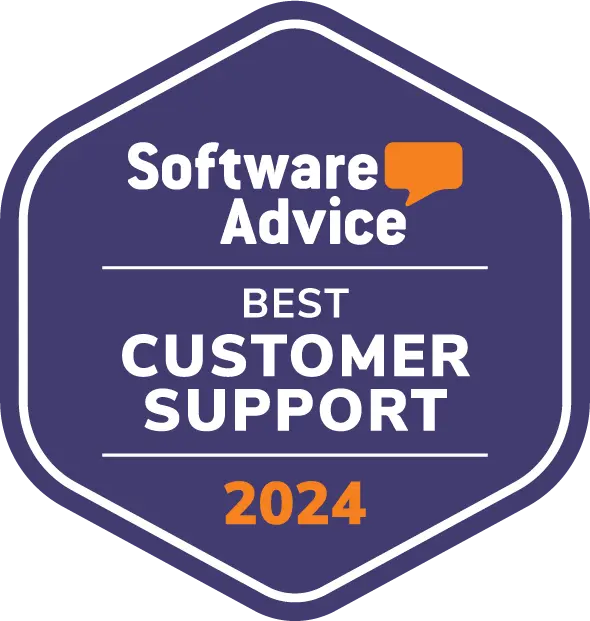 Software Advice badge for customer support in 2024
