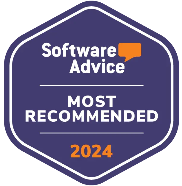 Software Advice badge for most recommended software of 2024